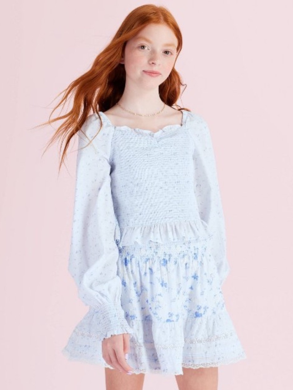 LoveShackFancy x Target 
Scarlett Everblooming Rosettes Smocked Long Sleeve Top